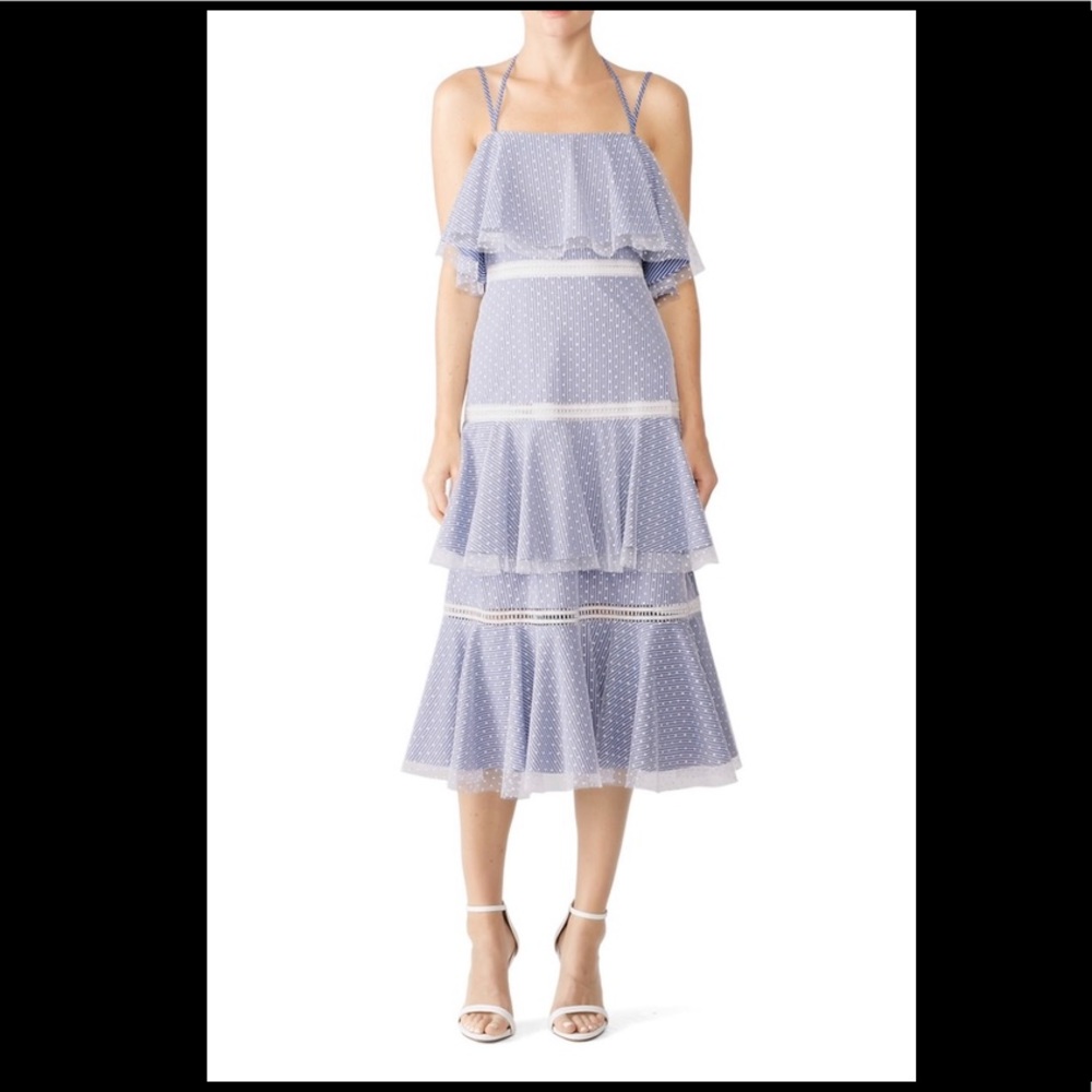 Prabal Garung Halter Strap Tiered Dress